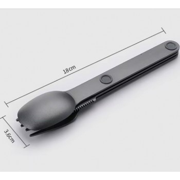 Компактний набір алюмінієвих столових приборів на магнітах 3 предмети, сірий